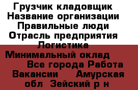 Грузчик-кладовщик › Название организации ­ Правильные люди › Отрасль предприятия ­ Логистика › Минимальный оклад ­ 30 000 - Все города Работа » Вакансии   . Амурская обл.,Зейский р-н